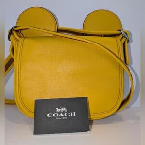 Coach Shoulder Bag, Crossbody, Leather, Disney, Mickey F59369, Yellow